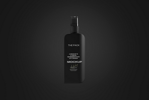 Black Cosmetic Pump Bottle Mockup