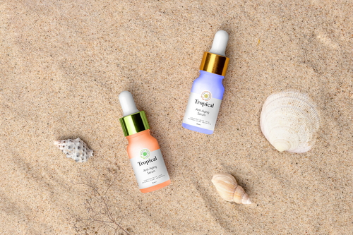Tropical Cosmetics Packaging Mockup Scene 16