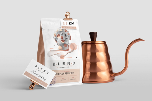 Blend Coffee Packaging Mockup Scene 04