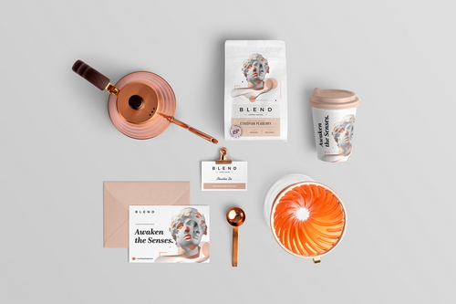 Blend Coffee Branding Mockup Scene 01