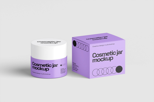 Cosmetic jar Boxes Mockup