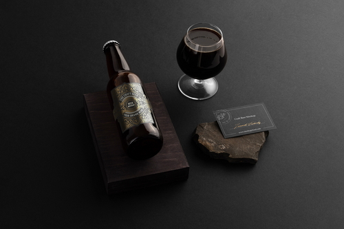 Craft Beer Bottle With Glass Mockup Scene 26