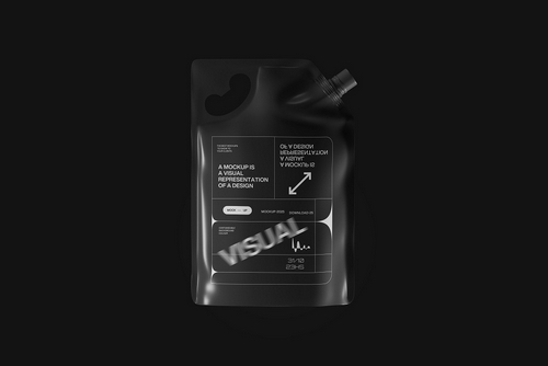 Black Flexible Spout Pouch Mockup