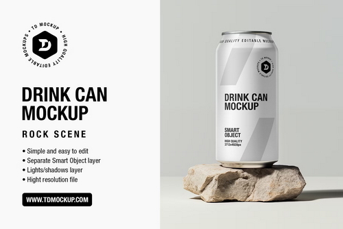 Drink Can Mockup - Rock Scene