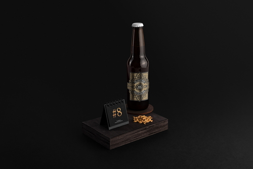 Craft Beer Bottle Branding Mockup Scene 25