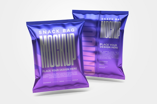 Glossy Snack Bag Mockup