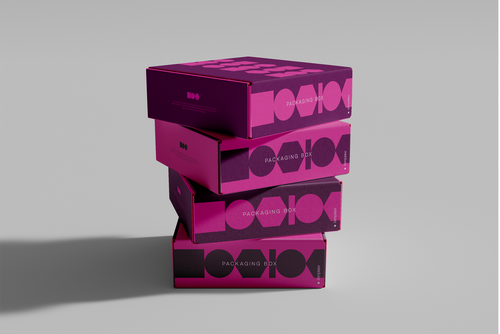 Stacked Cardboard Boxes Mockup
