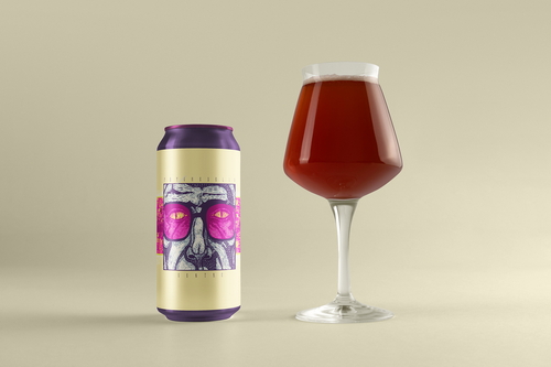 Craft Beer Can With Glass Mockup Scene 09
