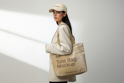 Tote Bag and Cap Mockup / Aura Series