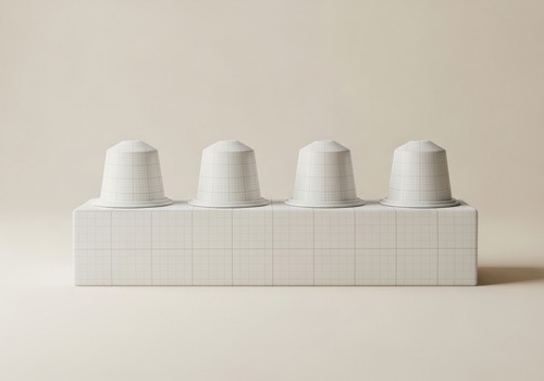 Coffee Capsules and Box Packaging Mockup