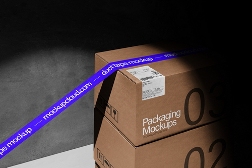 Box Packaging Mockup Scene 01