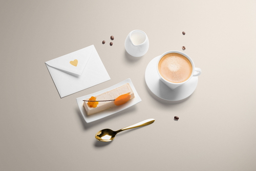 Envelope Coffee Mockup Scene