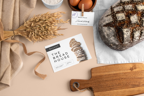 Bakery Branding A6 Card Mockup Scene 04