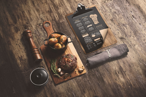 Clipboard Menu Food Mockup Scene 03