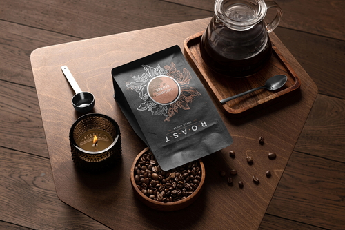 Roast Coffee Packaging Mockup Scene 05