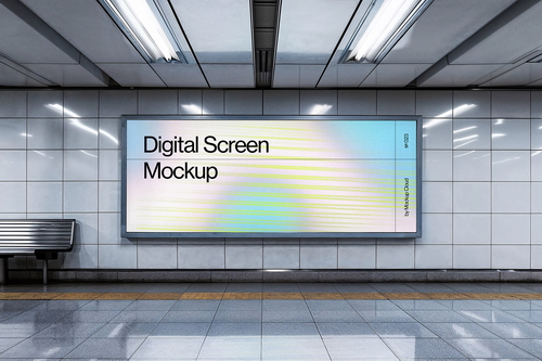 Digital Screen Advertising Mockup Scene 13