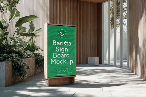 Signboard Mockup / Barista Series