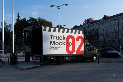 Delivery Truck Mockup Scene Raw-06