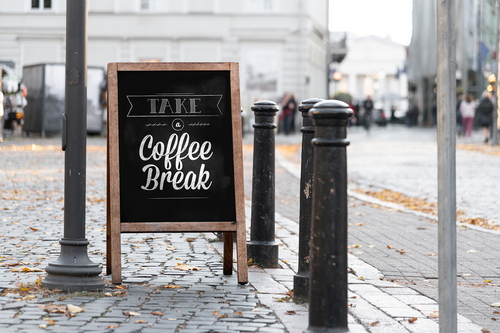 A-Board Wooden Sign Mockup Scene 40