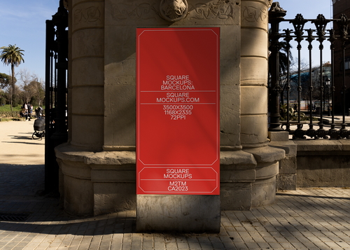 Wayfinding Sign Mockup Scene 0002 Barcelona Series