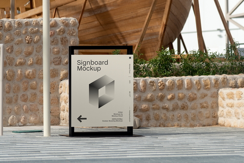 Signboard Advertising Mockup Scene 03