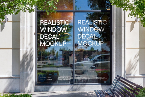 Storefront Window Decal Mockup Scene