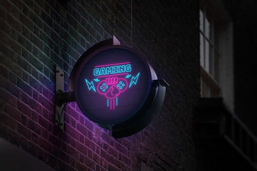 Light Box Sign Board Mockup Scene 02