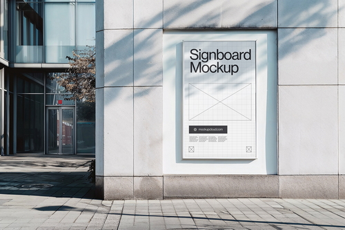 Signboard Advertising Mockup Scene 08