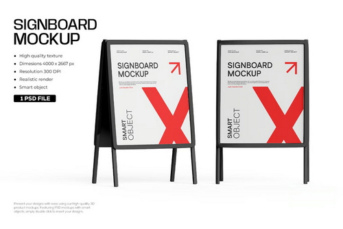 Advertising street standee mockup