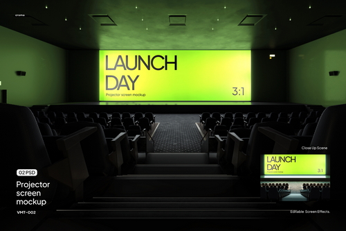 Big Wide Screen Projector Mockup