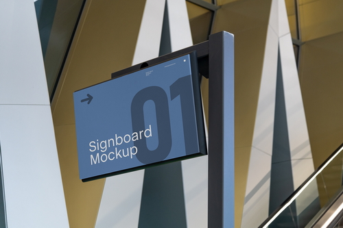 Signboard Advertising Mockup Scene 07