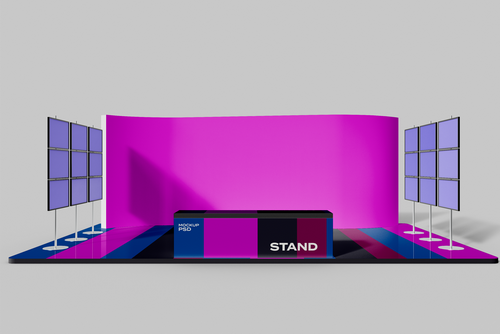 Exhibition Stand Video Walls Mockup