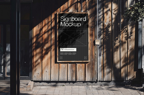Signboard Advertising Mockup Scene 07