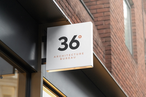 Store Sign Board Square Mockup Scene 01
