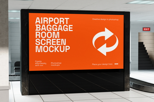 Airport Baggage Room Screen Mockup