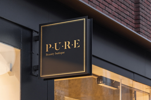 Store Sign Board Black Square Mockup Scene 03