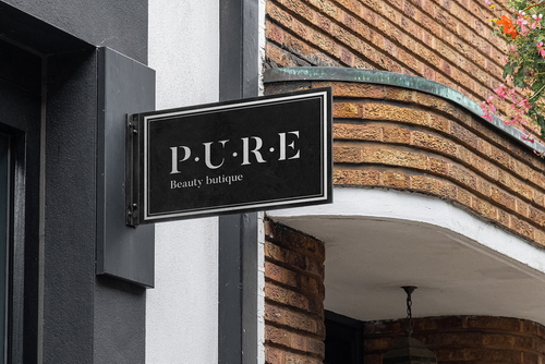 Store Sign Board Black Mockup Scene 24
