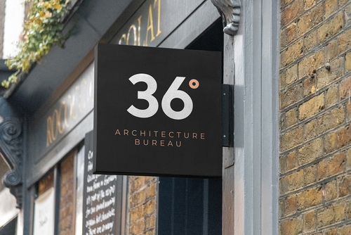 Store Sign Board Square Mockup Scene 37