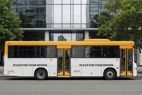 Bus on City Mockup