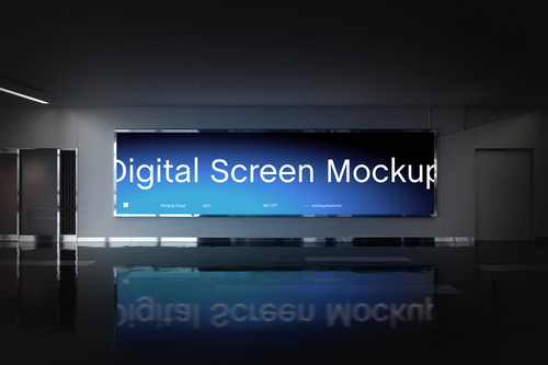 Digital Screen Advertising Mockup Scene 01