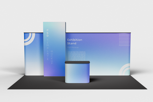 View of Exhibition Stand Mockup