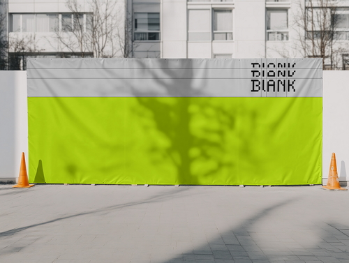 Urban Construction Fence Mockup