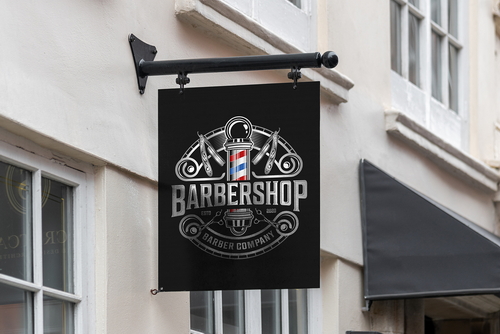 Store Sign Board Black Mockup Scene 20