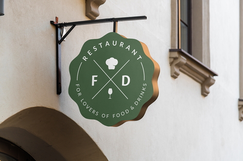 Store Sign Board Mockup Scene 10