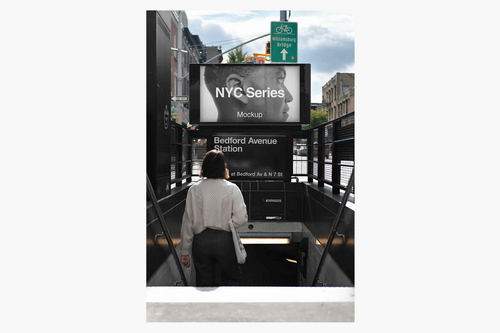 New York Billboard Mockup, Brooklyn, US23NY0223