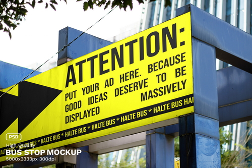 Halte Bus Mockup / Urban Realistic Scene Series
