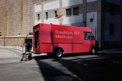 Brooklyn, NY Delivery Truck Mockup