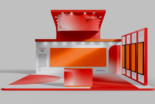 Exhibition Stand Video Wall Mockup