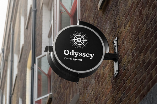 Round Sign Board Outdoor Mockup Scene 38