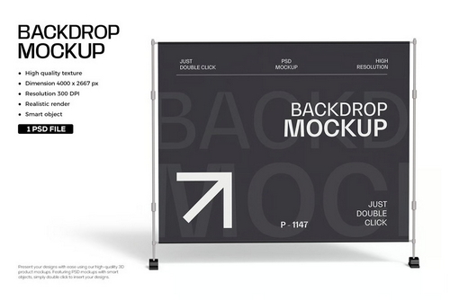Backdrop Banner Stand Mockup